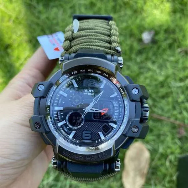 Russian Yuzex Outdoor Servival Paracord Waterproof Military Watch 6 In 1 Multi Functional