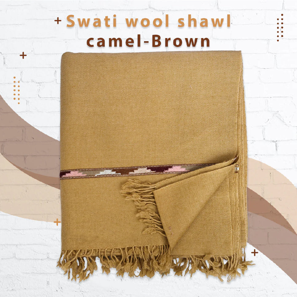 Swaati Wool Shawl Camel Brown