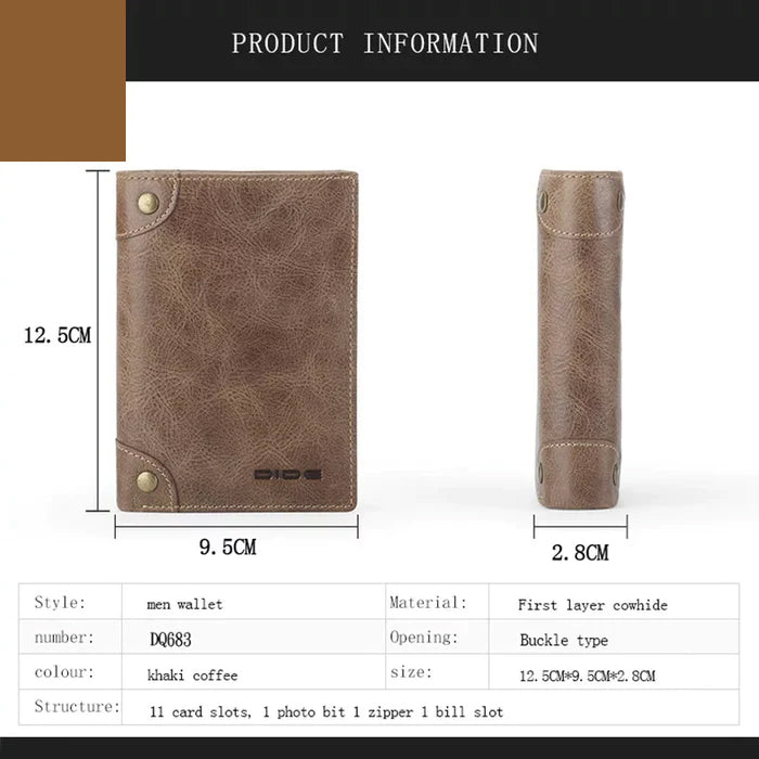 DIDE Brand Business PU Leather Wallet